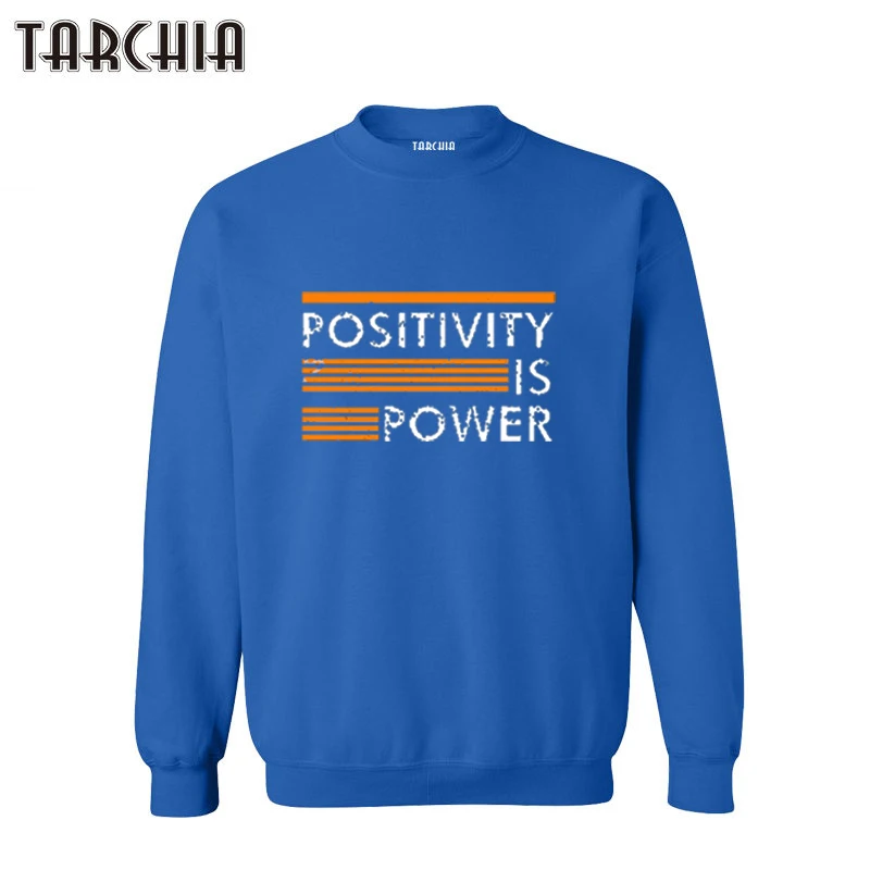 

TARCHIA 2023 Oversized Pullover Hoodies Positivity Is Power Sweatshirt Personalized Men Boy Casual Parental Survetement Homme