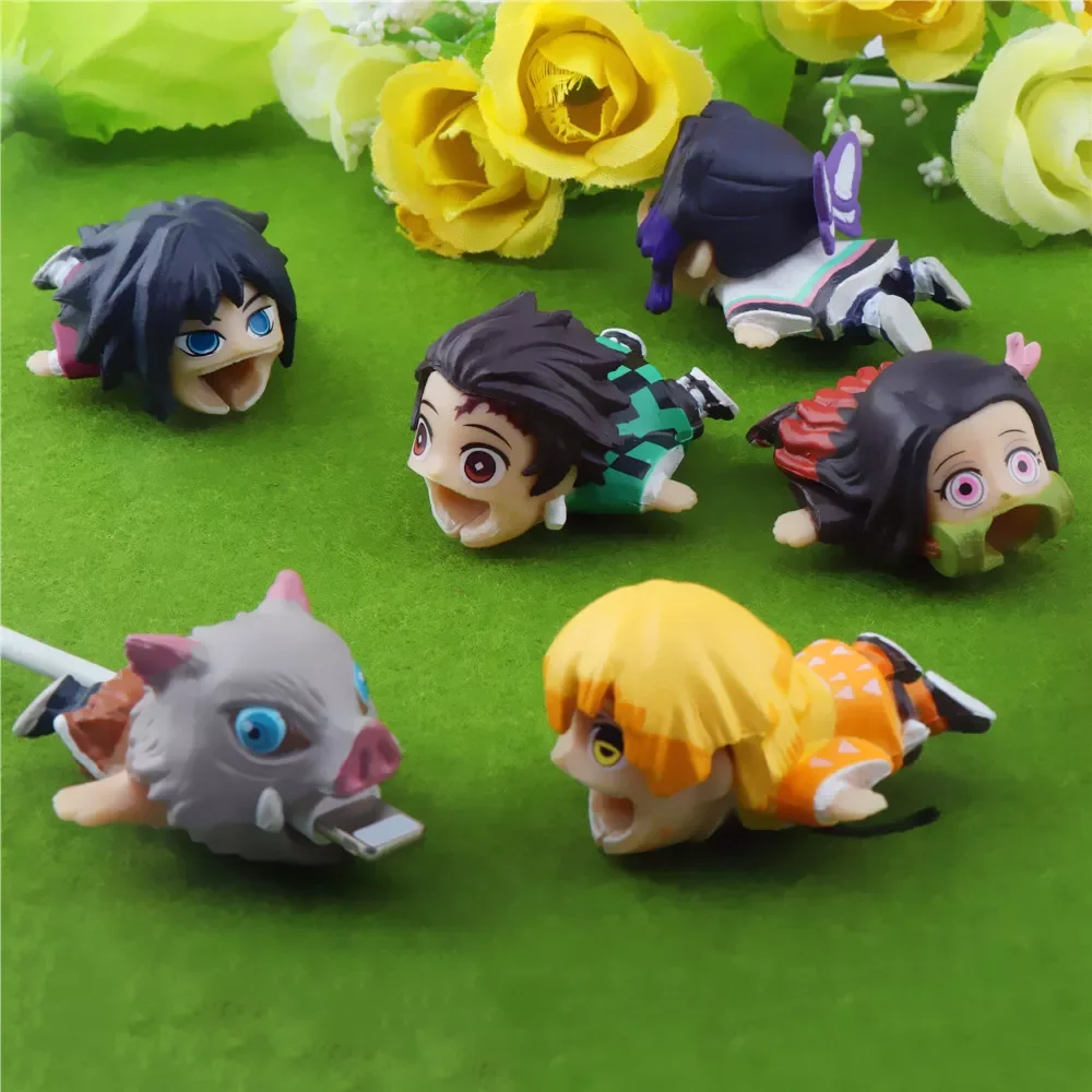 

Protector Cable Charger Demon Slayer Anime USB Cable Protector Organizador Cute Animal Cable Bite For IPhone Organizer
