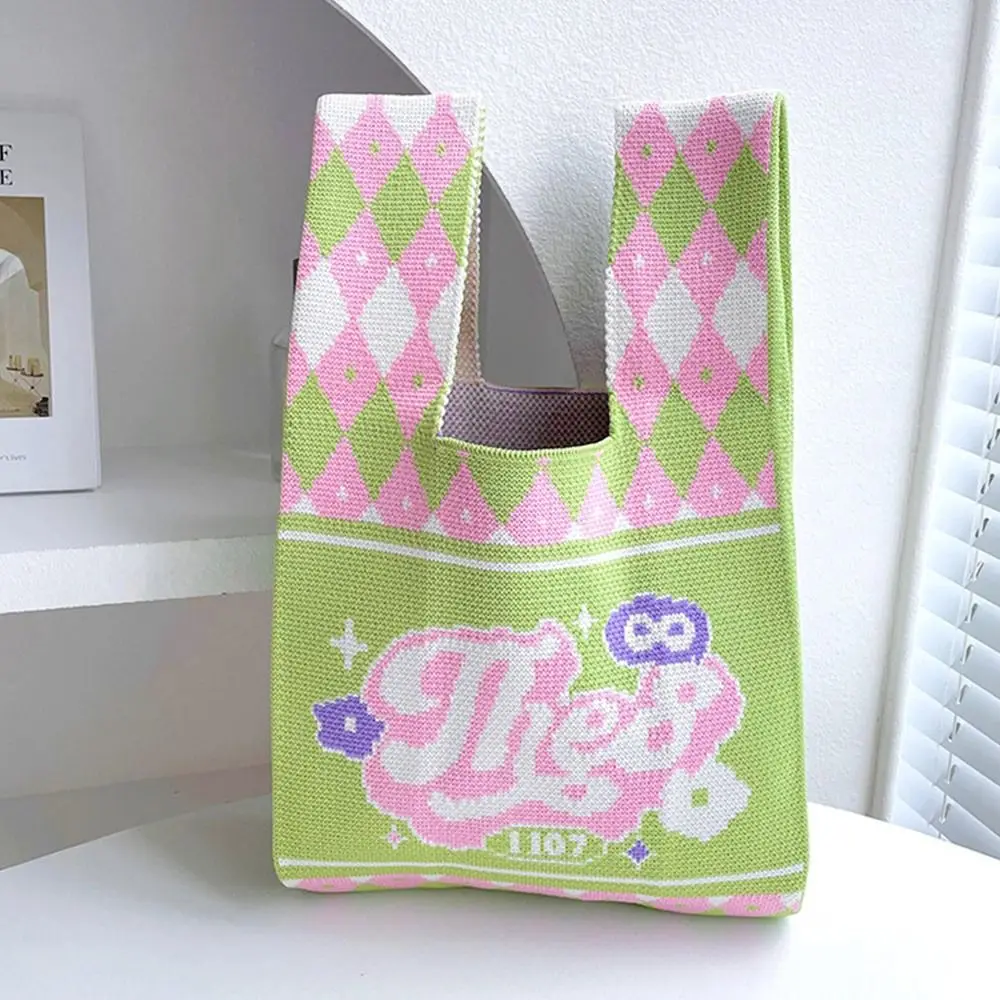 

Knit Wrist Bag Reusable Shopping Bags Versatile Tote Bag Women|Girls