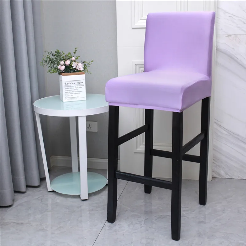 Однотонный чехол для барного стула кафе столовой эластичный с принтом и низкой