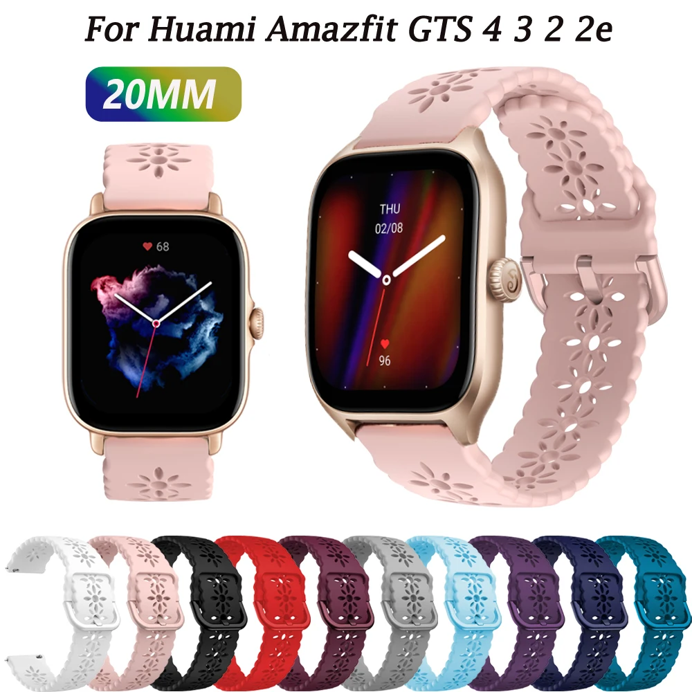 

20mm Silicone Smart Watch Strap For Huami Amazfit GTS 4/3/2 2e Watchbands Amazfit GTS4/2 Mini/Bip S U/Bip Lite/GTR 42mm Bracelet