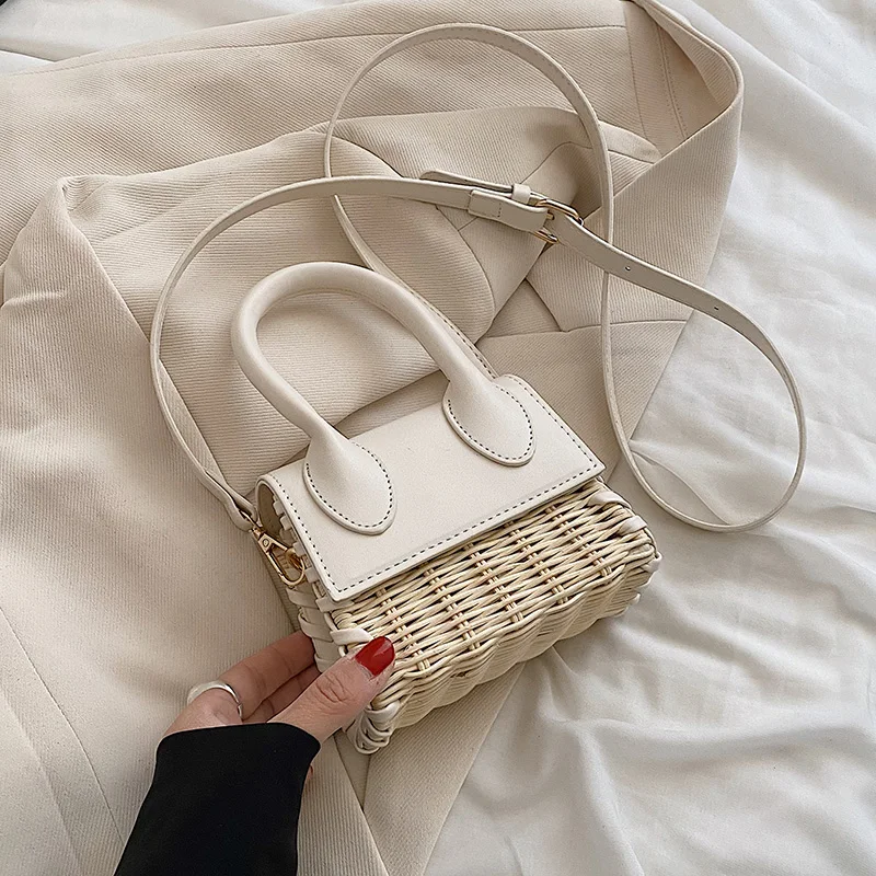 

Woman Straw Bag 2022 Summer Raffia Woven Handmade Handbags and Purses Rattan Beach Bag Lady Brand Crossbody Shoulder Bags