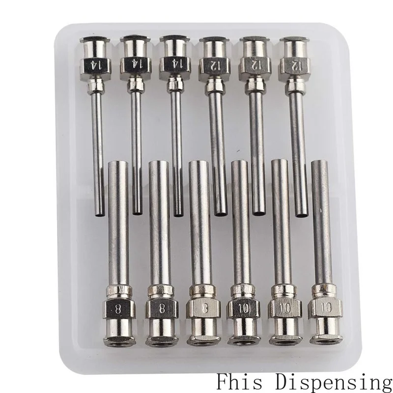 

12 Pack Dispensing Needle 1" All Metal Stainless Steel Blunt Tip Luer Lock 8, 10, 12, 14 Gauge (All Sizes)
