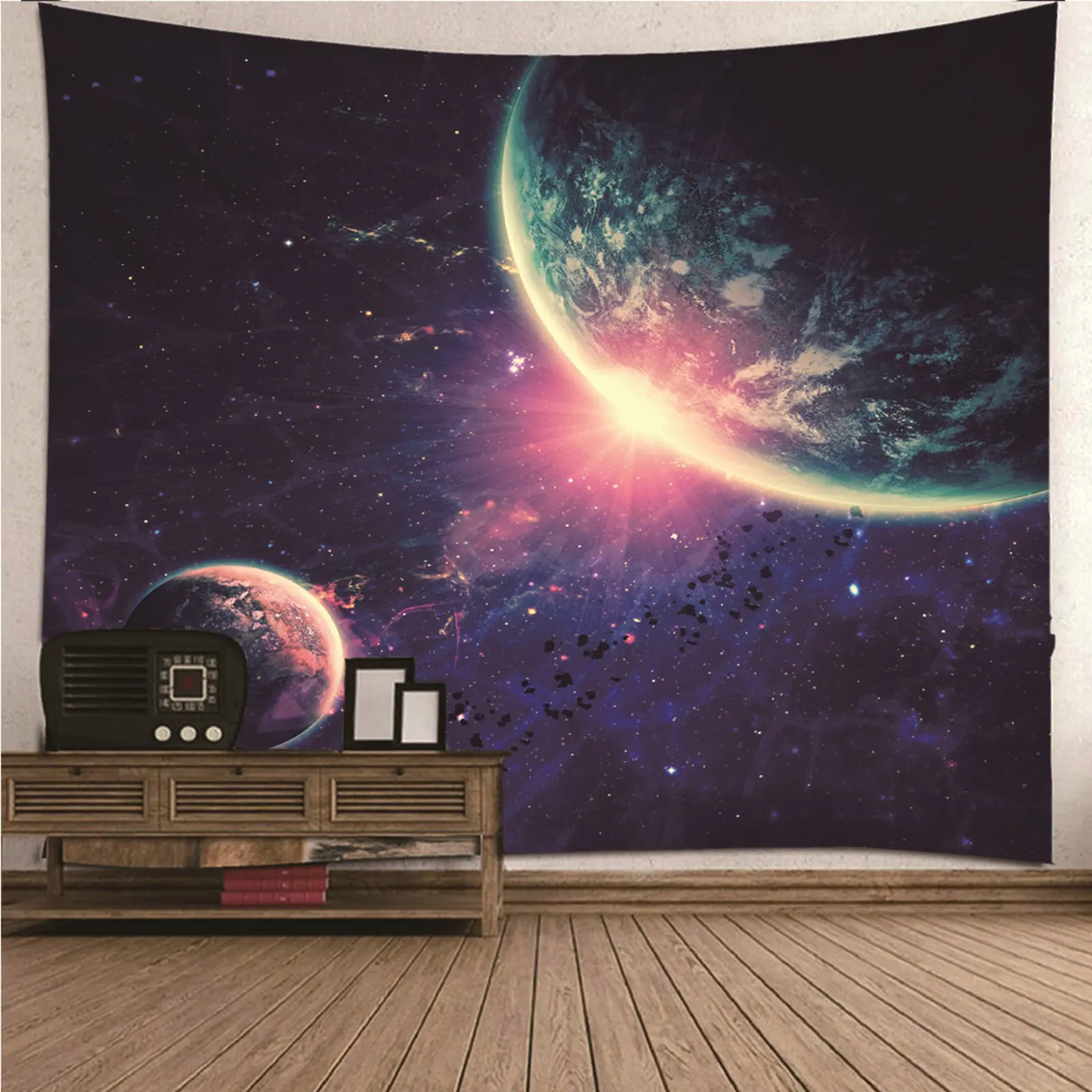

Tapestry For Wall Wall Tapestry Large Universe space Earth & Moon Wall Hanging Blanket Dorm Art Decor Covering
