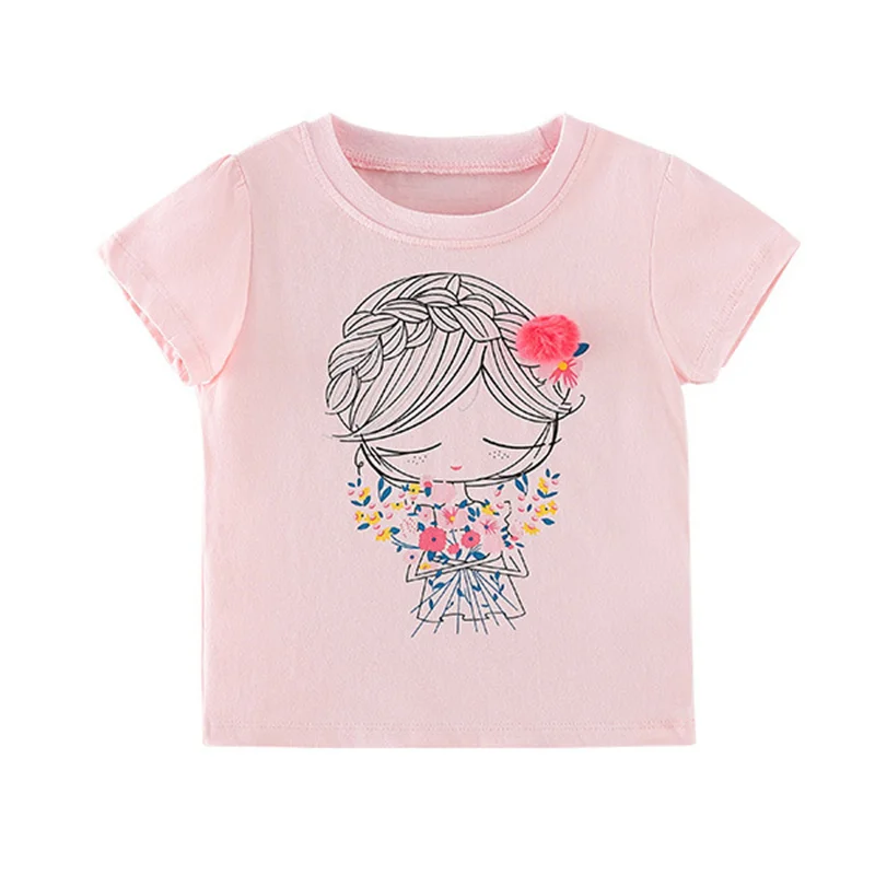 

Little maven 2022 Baby Girls New Fashion T-shirt Pretty Girls Cotton Soft and Comfort Summer Casual Clothes for Kids 2-7year