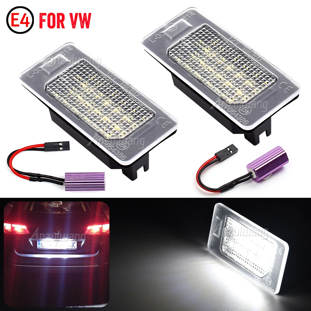 2x LED Number License Plate Light Lamps For VW Golf Jetta MK6 Passat B6 B7 Polo Tiguan Touareg Touran Audi A1 A3 Q3 Seat Ibiza