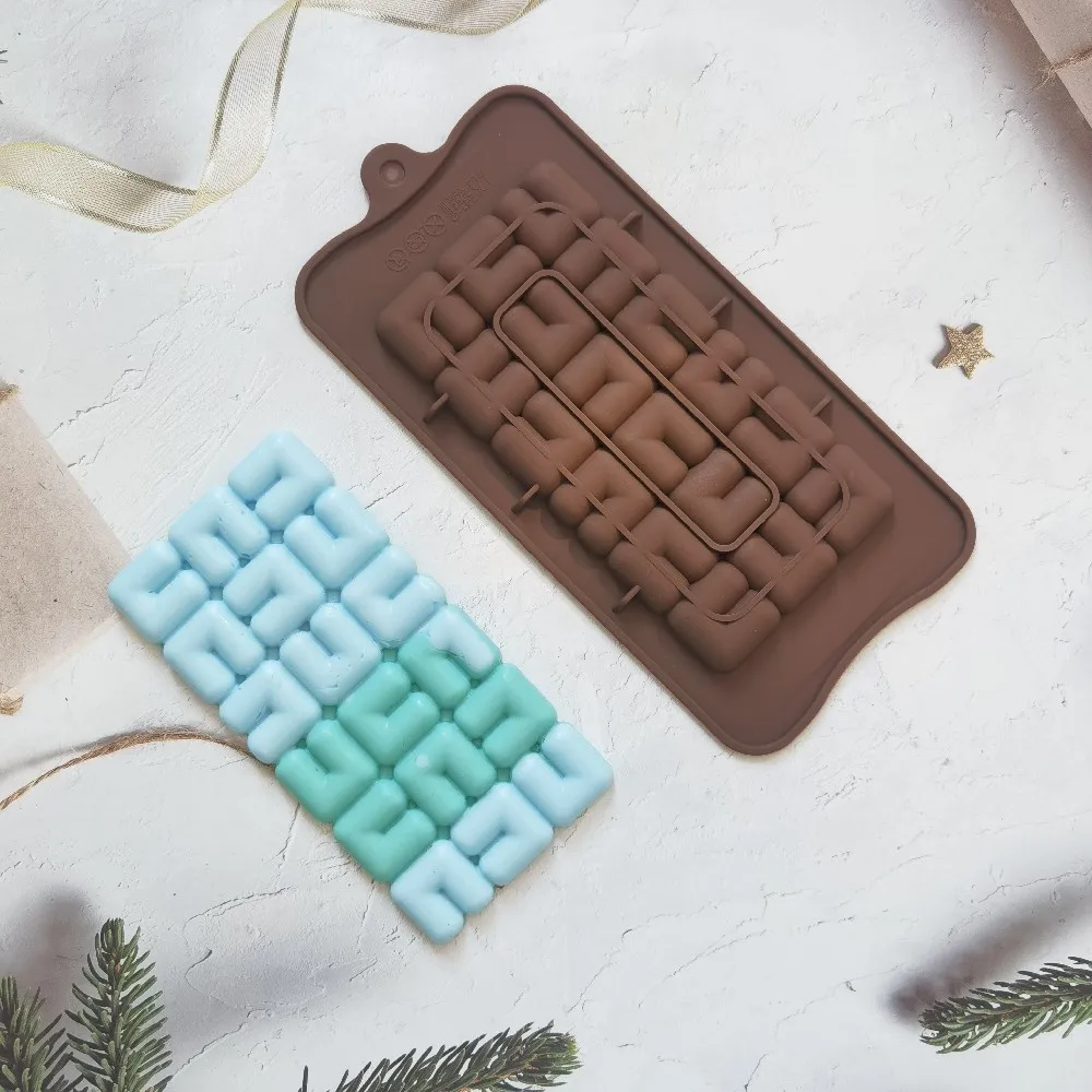 

New Silicone Chocolate Mold Multiple Square Shapes Cake Mould Jelly Candy 3D DIY Kitchen Accessories Reusable Baking Tools