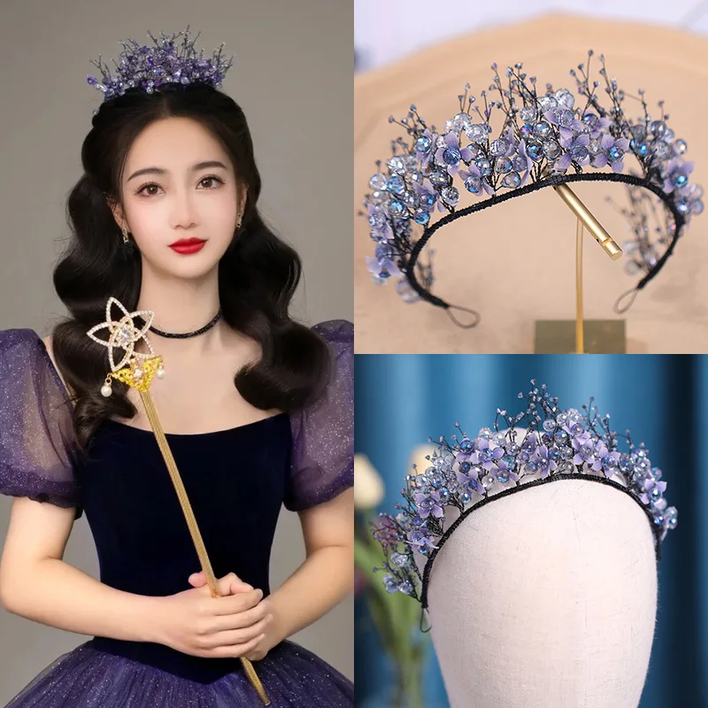 

Luxury Crystal Zircon Headband Earring Set Rhinestone Bridal Wedding Hair Accessories Jewelry Hairband Headdress Tiara For Women