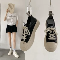small white shoes women wear thin shoes in summer new style versatile thick soled lace up single shoes and board shoes