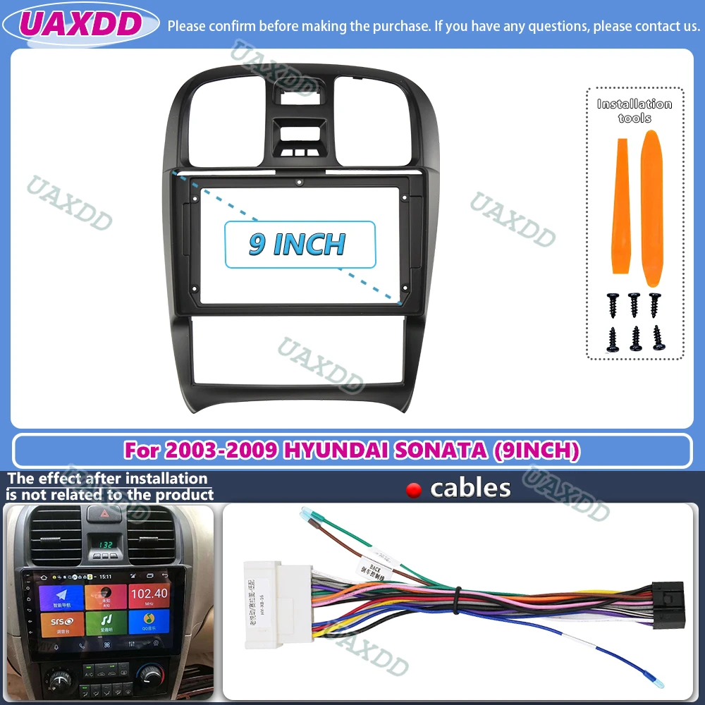 9-дюймовый автомобильный стерео-радиоприемник для 2003-2009 Hyundai SONATA рамка панели