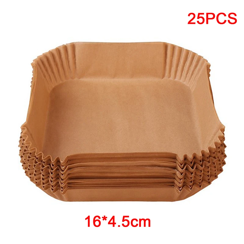 

50pcs/25pcs Air Fryer Disposable Baking Paper Liner Form Tray Kitchen Grill Parchment Paper Air Fryer Accessories