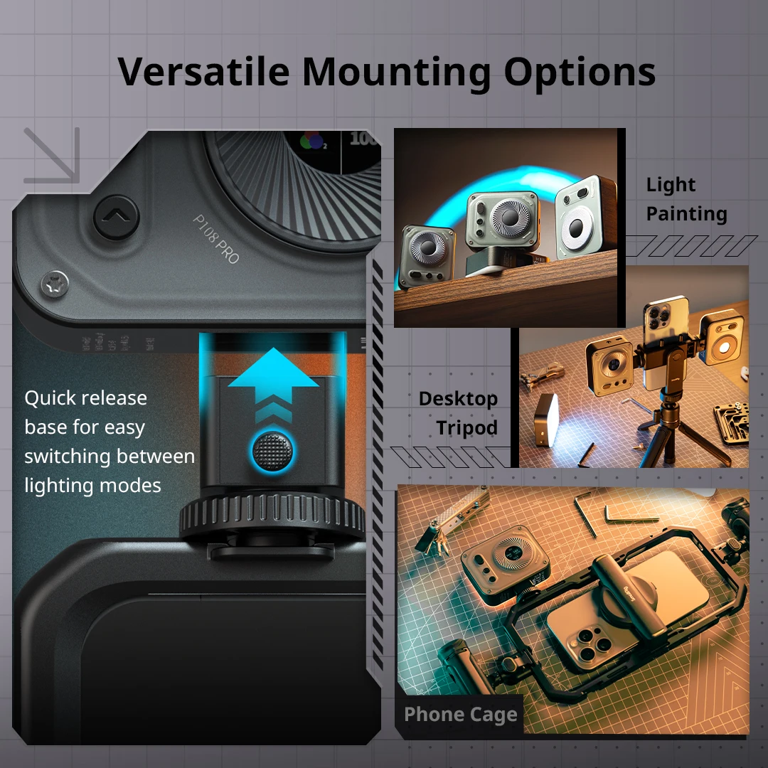 SmallRig P108 Pro mini RGB Φ 2500K-6500K Полная Цветовая фотография для коротких