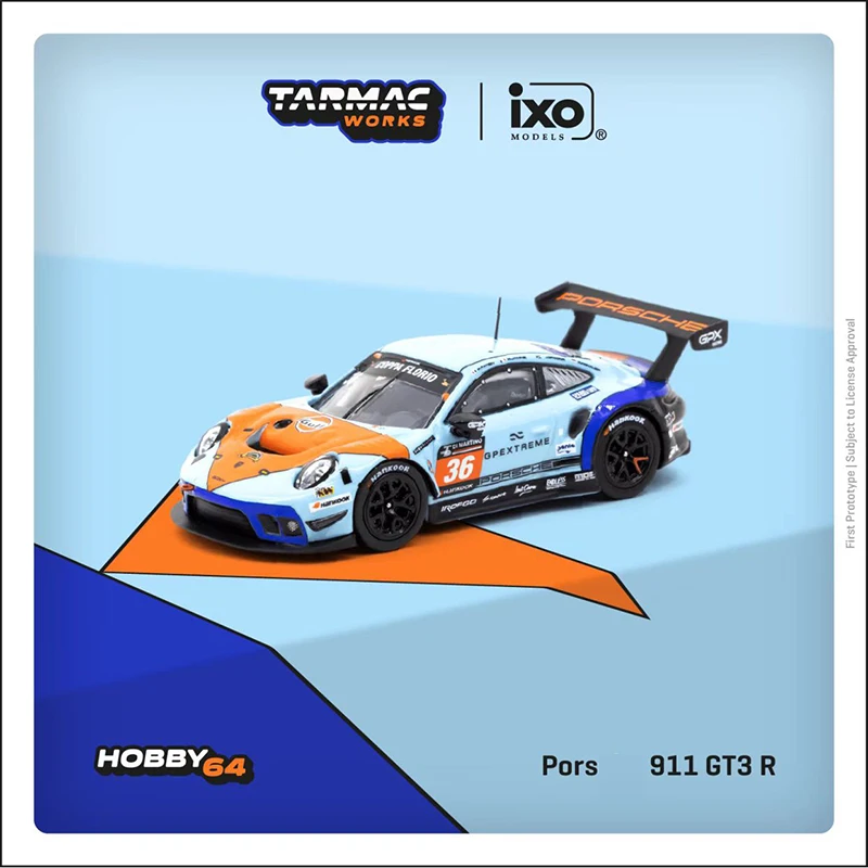 

Tarmac Works 1:64 Model Car Pors 911 GT3 Alloy Die-Cast Vehicle-Gulf Version