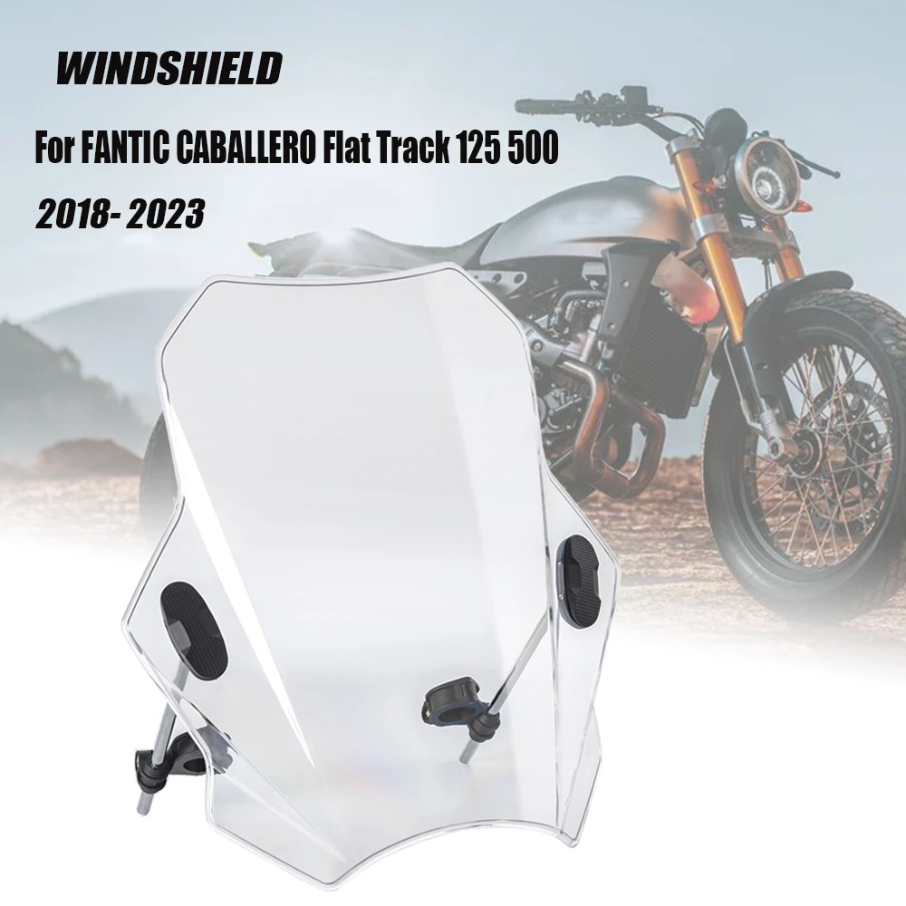 

Motorcycle High quality ABS plastic Adjustable Windshield For FANTIC CABALLERO Flat Track 125 500 18- 2022 2023