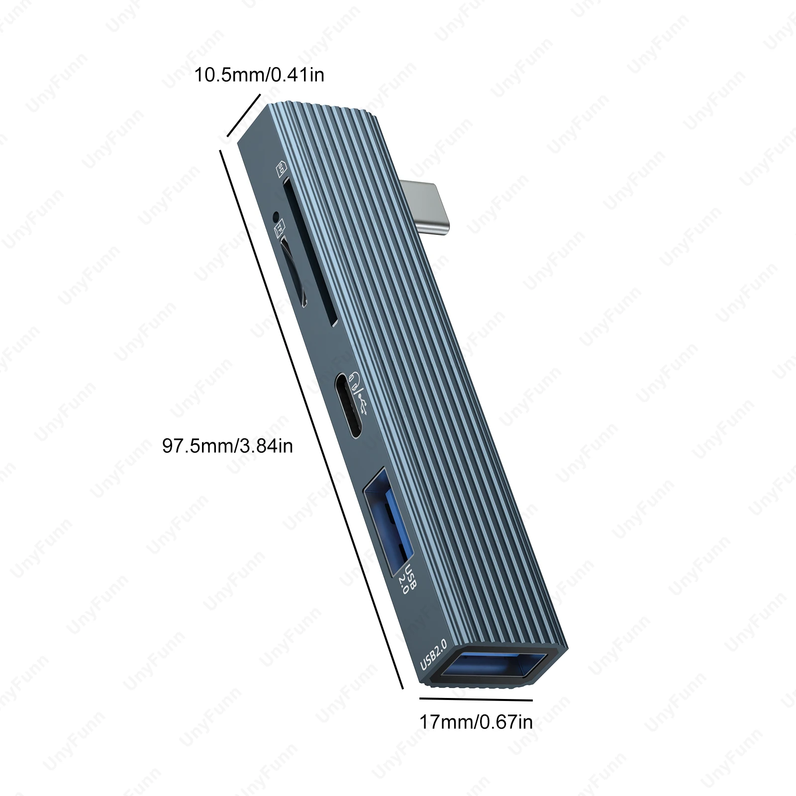 USB-концентратор 5 в 1 с устройством чтения карт памяти TF SD TYPE-C, аудиопорт для синхронизации данных для ноутбука Macbook, адаптер USB C памяти OTG для iPad и ПК (art.: 3920d334e54eb) - 3920d334e54eb