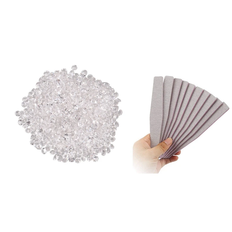 

1440 шт. мини алмазные DIY Гвозди Стразы с 10 шт шлифовальный буфер для ногтей Полировка