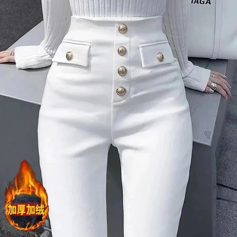 

Джинсовые брюки Mom, облегающие Модные Винтажные Стрейчевые брюки, повседневные женские джинсы-карандаш, новые брюки на пуговицах