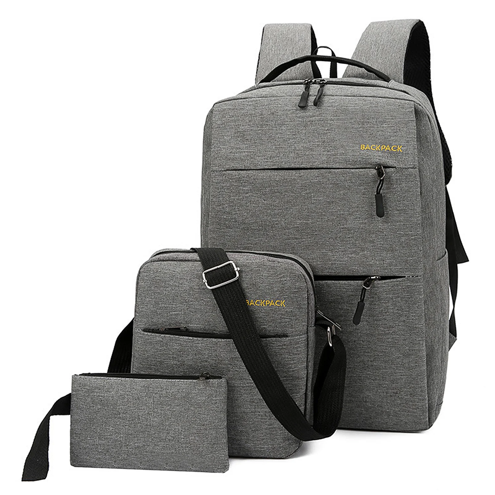 

3 pcs Backpack Combo Set Laptop Backpack Water Resistant Business Travel Bag with USB Charging Port College Computer Backpack