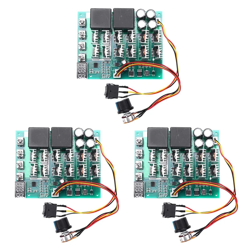 

3X DC 10-55V 12V 24V 36V 48V 55V 100A контроллер скорости двигателя PWM HHO RC реверсивный переключатель управления с фотодисплеем