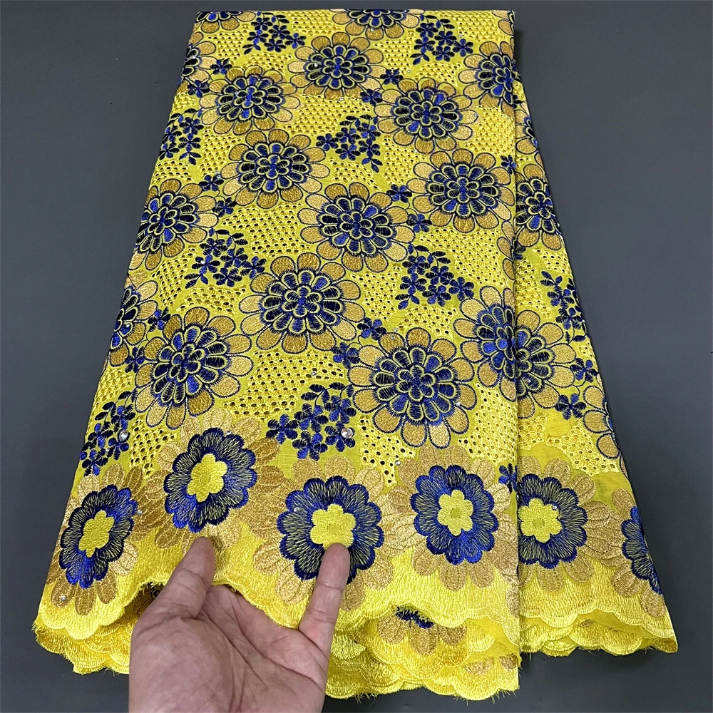 

Африканская сухая хлопчатобумажная кружевная ткань для мужчин, кружево из вуали, Швейцария, высокое качество, 5 ярдов, hz1219, 2022 г.