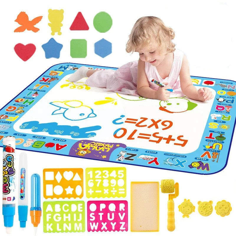 

Magic Water Drawing Mat Coloring Doodle Mat with Magic Water Pens Montessori Toys Painting Board Educational Toys for Kids