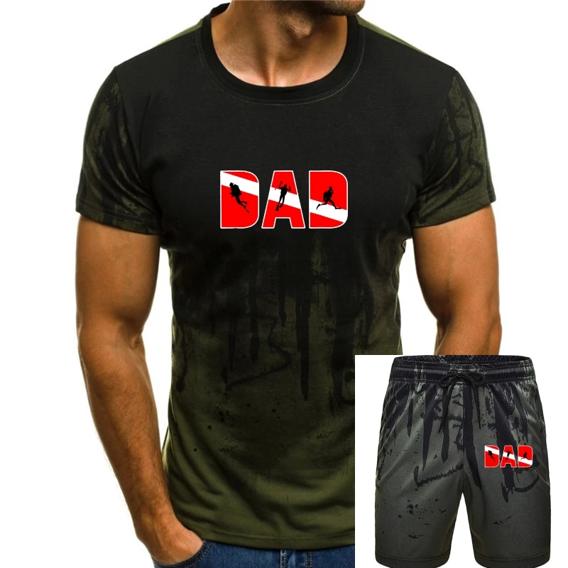 

Tee Shirt For Men O-Neck Tops Male Mens Scuba Diving Dad - Diving Father Shirts