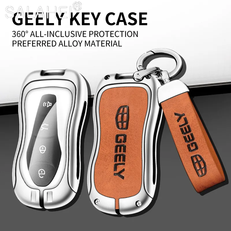 

Zinc Alloy Car Remote Key Full Cover Case For Geely Azkarra FY11 Atlas Pro New Emgrand GS X6 SUV EC7 Protector Shell Accessories