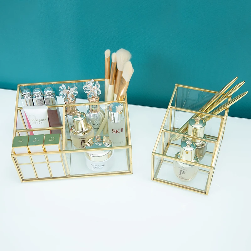 

Коробка для хранения косметики, прозрачная стеклянная коробка большой емкости, коробка для хранения ювелирных изделий
