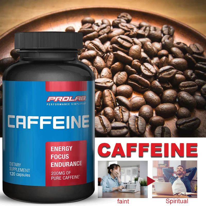 

Maximum Potency Caffeine Capsules 200 Mg, Provides Energy & Focus, Reduces Fatigue, Increases Endurance, 120 Capsules