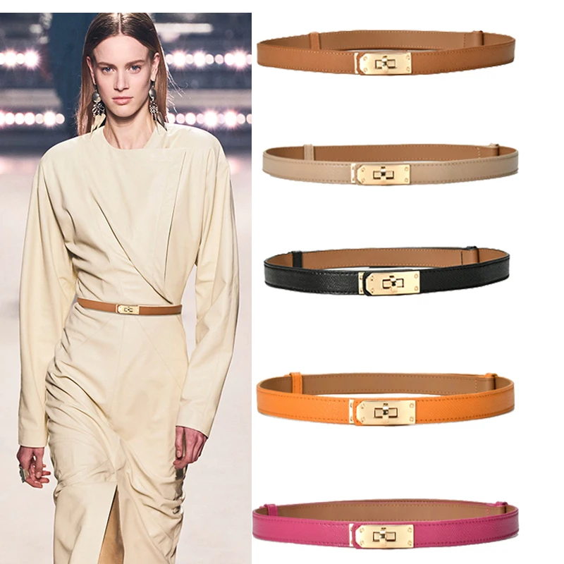 Fashion Versatile Women Leather Thin Corset Strap Snap Girdle Waist Seal Length Adjustable Wear Skirt Sweater Vintage Belt