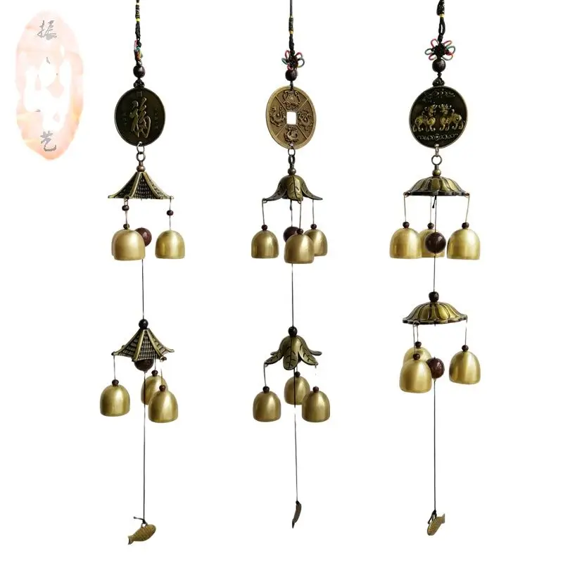 

2layer Retro Bronze Wind Chimes Antique Copper Tubes Bells Chimes Outdoor Living Yard Garden Wall Hanging Decoration Ornaments