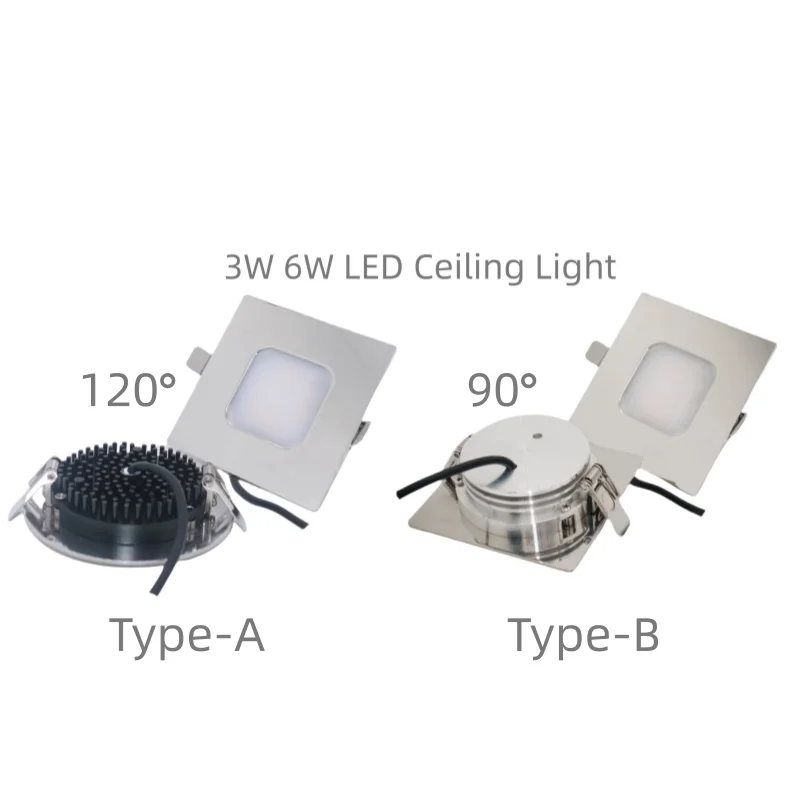 3 Вт 6 IP67 квадратный ультратонкий караван автофургон ванная комната морская яхта