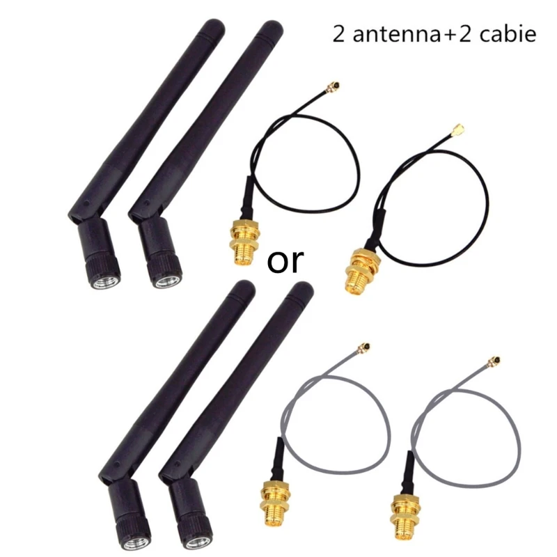 

2PC/lot 2.4GHz 3dBi WiFi 2.4g Antenna Aerial RP-SMA Male Wireless Router+ 17cm PCI U.FL IPX To RP SMA Male Pigtail Cable