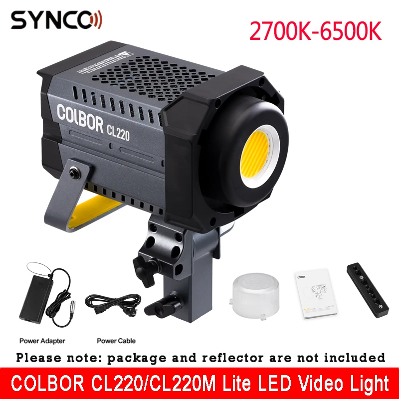 SYNCO COLBOR CL220/CL220M Lite 200 Вт Видео светильник Bi-Color 2700k-6500K APP control Bowens Mount Photography COB светильник для съемки