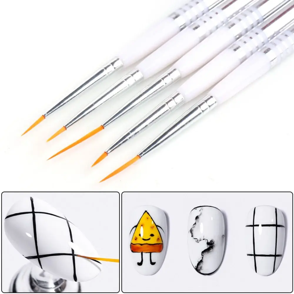 

5 шт., Набор двусторонних точечных ручек для дизайна ногтей