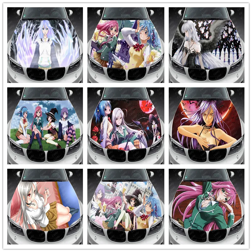 

Rosario + Vampire Car Hood Vinyl Stickers Wrap Vinyl Film Engine Cover Decals Sticker for Anime Lovers Car Auto Accessories