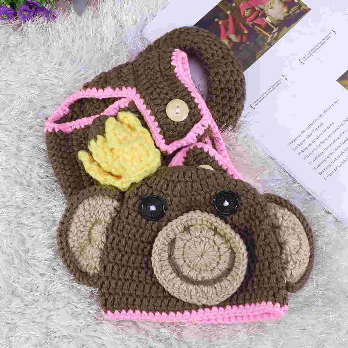 

1pc Baby Monkey Costume Hand Knitting Animal Style Outfits Costume Photography Prop