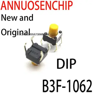 Free shipping 100PCS/lot New and Original DIP Tactile Switches 100% imported from Japan Height 6 * 6 * 7 efforts 1.47N B3F-1062