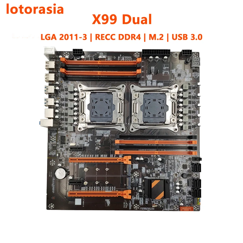 

X99 Motherboard Dual CPU LGA 2011-3 Support for Xeon E2680 V3 V4 processor RECC DDR4 M.2 For Gaming, Studio, Rendering