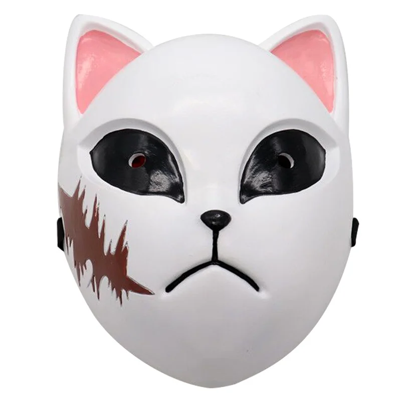 

New Latex Type Demon Slayer Kimetsu No Yaiba Sabito Kamado Tanjirou Makomo Cosplay Mask Halloween Party Costume Collection Props