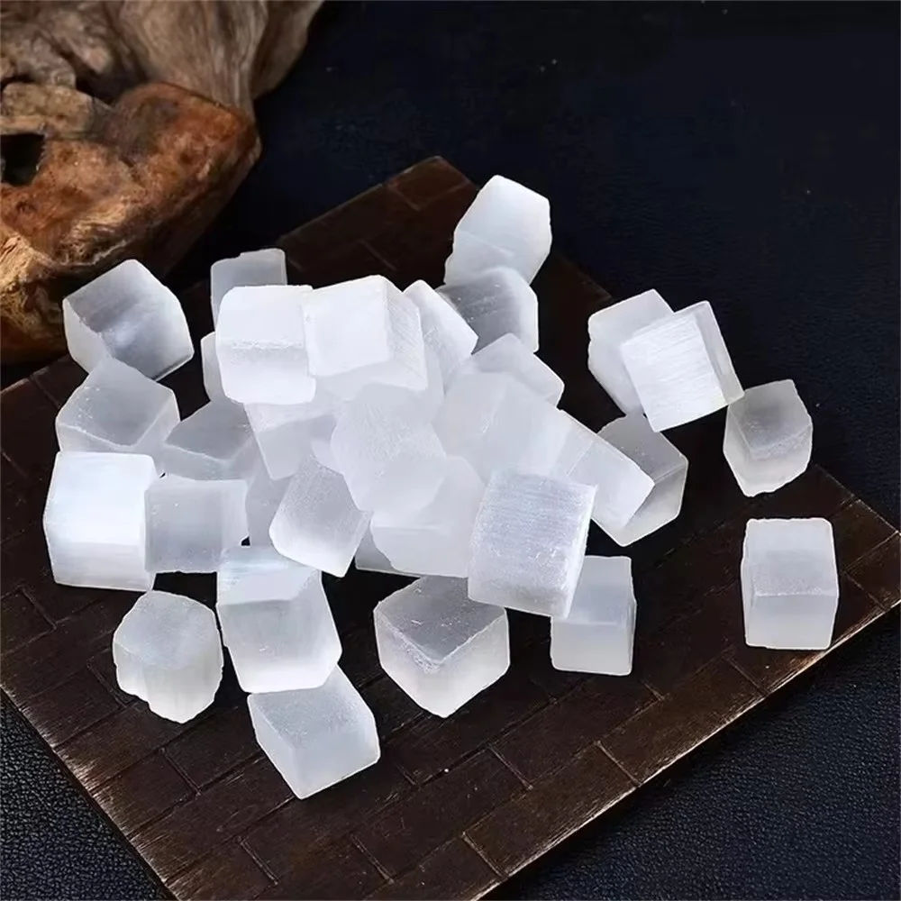 1/3 шт. натуральный белый селенит кубические кристаллы камни рейки исцеление