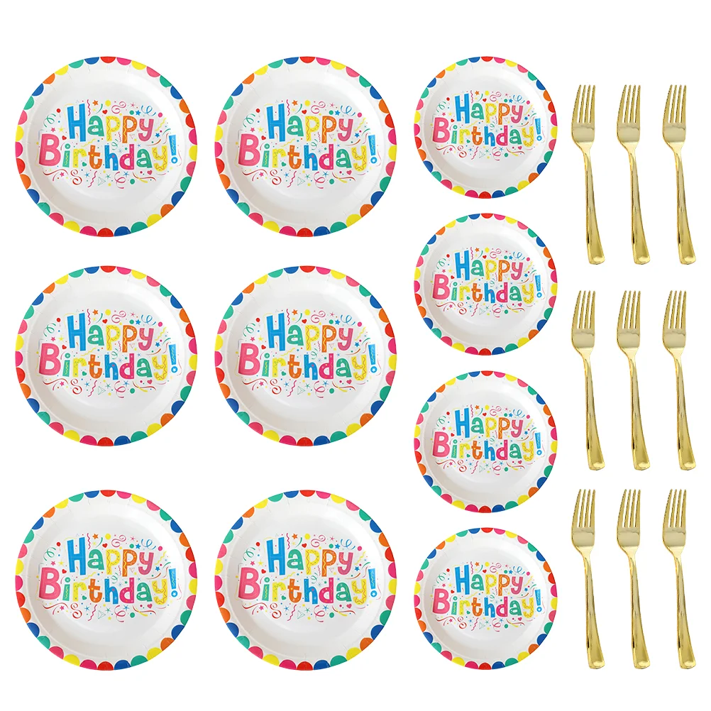 

1 Set Disposable Paper Plates Dessert Cake Plates Birthday Party Supplies