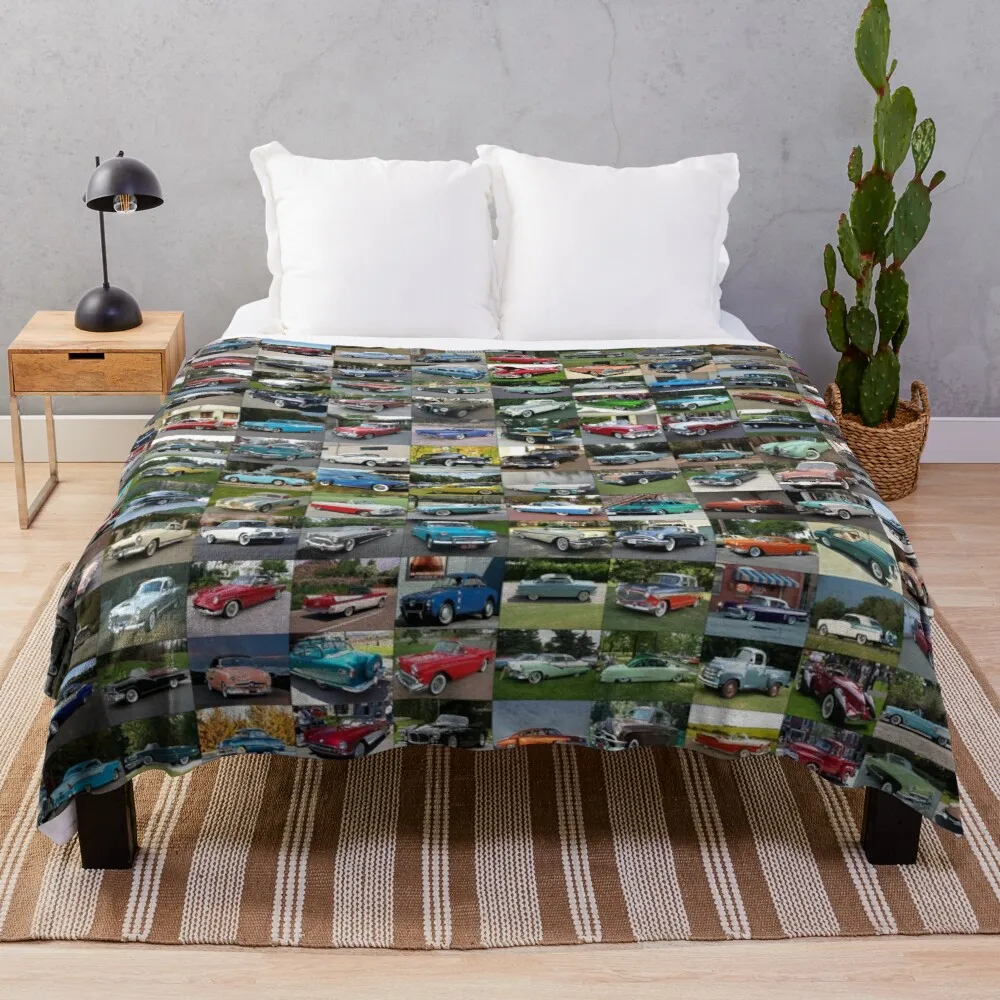 

1950's Cars Throw Blanket Sofa Quilt Fashion Sofa Blankets