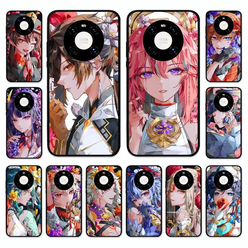

Genshin Impact Raiden Shogun Baal Phone Case for Huawei Mate 20 10 Lite 50 40 30 Pro 20X 9 Nova 7 6 Se 4E 3 3I Soft Tpu Cover
