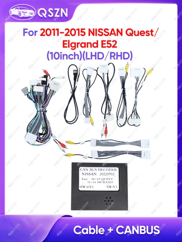 Canbus Box OD-NISSAN-09 для NISSAN 2011-2015 Quest/Elgrand E52 с жгутом проводов, кабель питания, автомобильное радио, стерео DVD, Android
