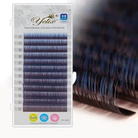 yelix gradient blue purple brown eyelash extension colored lashes mink eyelashes curly lashes natural long individual lashes