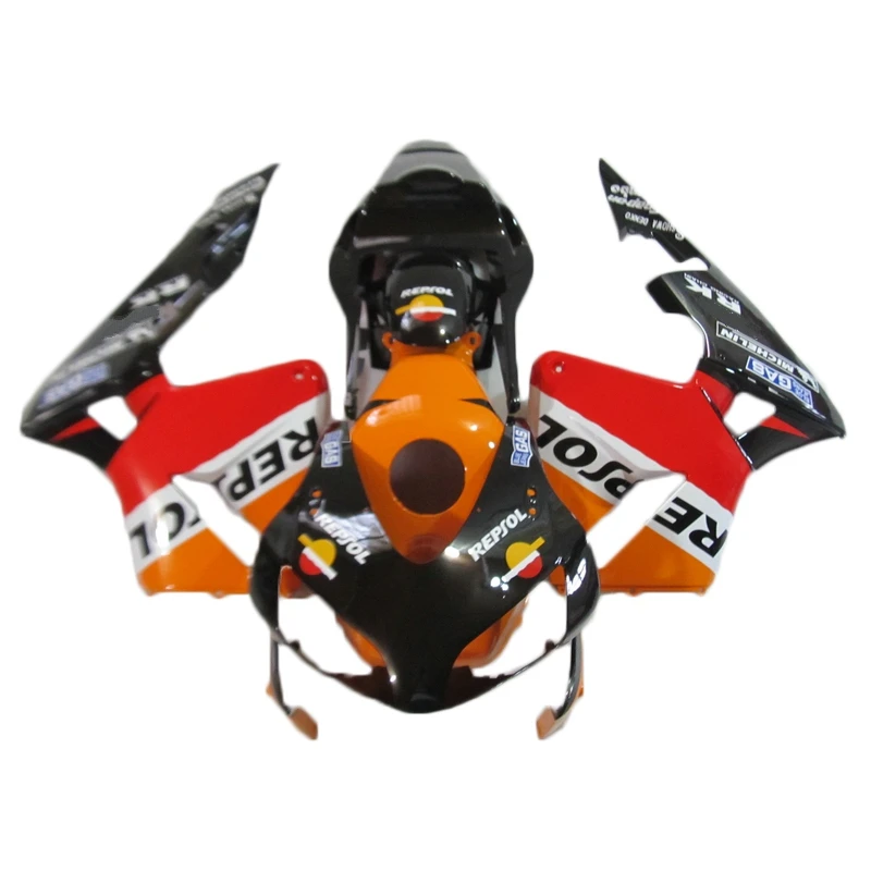 

Brand New Fairing kit Fit for Honda CBR600RR 03 04 CBR 600rr 2003 2004 Black orange fairings body parts Injection mold KD65