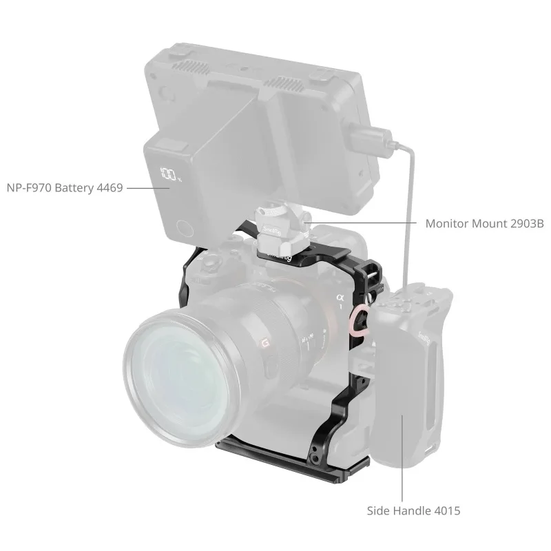 Фото Клетка для камеры SmallRig 5908 с полным покрытием для Sony Alpha 1 II и Alpha 9 III с вертикальной рукояткой VG-C5 и встроенной пластиной Arca-Swiss №4