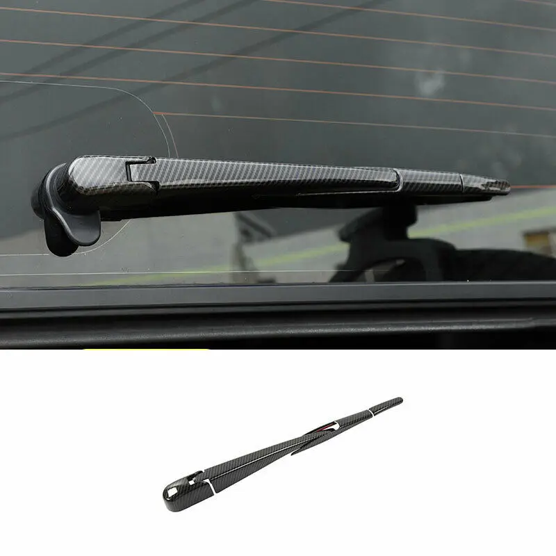 

For Jeep Wrangler JL 18-2020 ABS Carbon Fiber Tail Rear Window Wipers Cover Trim