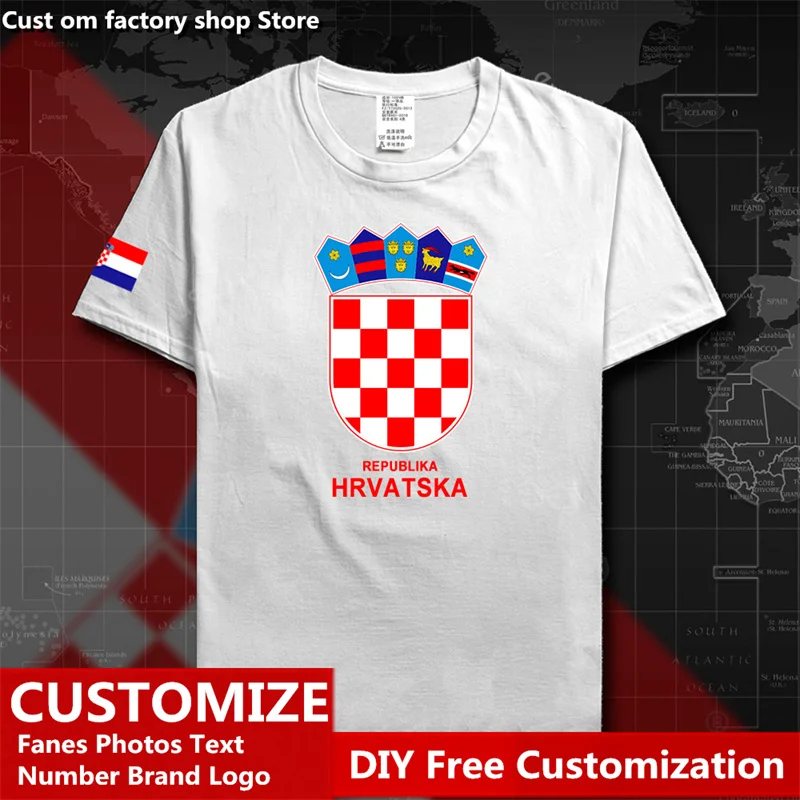Хорватия Hrvatska хорватская хлопковая футболка на заказ для фанатов сделай сам с